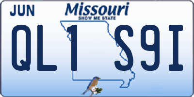 MO license plate QL1S9I