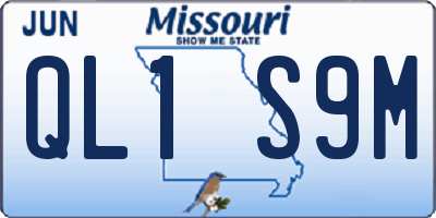 MO license plate QL1S9M