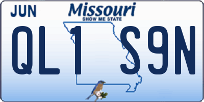 MO license plate QL1S9N