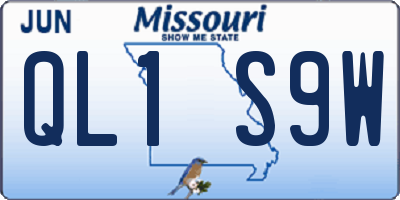 MO license plate QL1S9W
