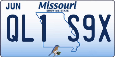 MO license plate QL1S9X