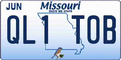 MO license plate QL1T0B