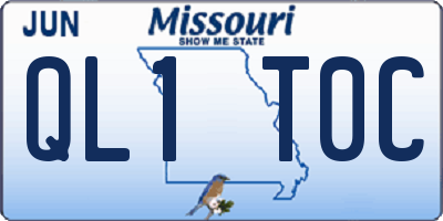 MO license plate QL1T0C