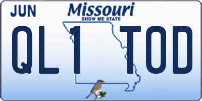 MO license plate QL1T0D