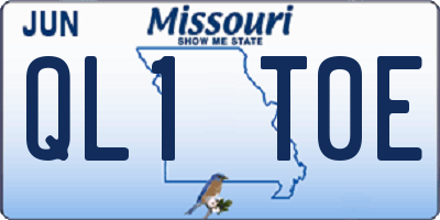 MO license plate QL1T0E