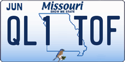 MO license plate QL1T0F