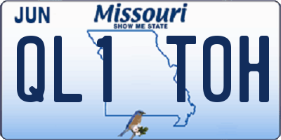MO license plate QL1T0H