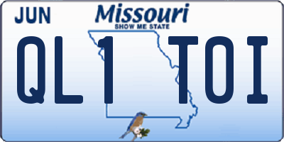MO license plate QL1T0I