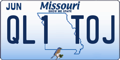 MO license plate QL1T0J