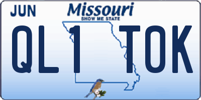 MO license plate QL1T0K