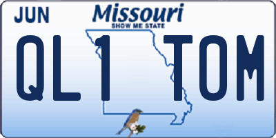 MO license plate QL1T0M
