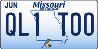 MO license plate QL1T0O