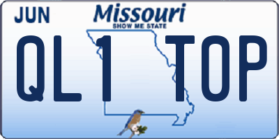 MO license plate QL1T0P