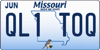MO license plate QL1T0Q