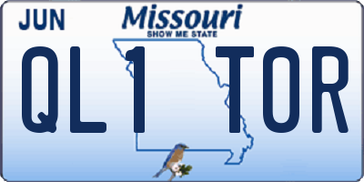MO license plate QL1T0R