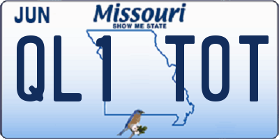 MO license plate QL1T0T