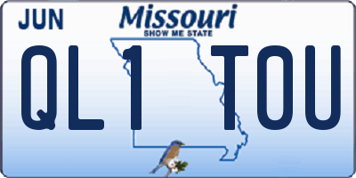 MO license plate QL1T0U