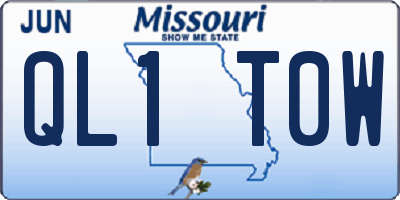 MO license plate QL1T0W