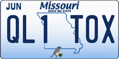 MO license plate QL1T0X