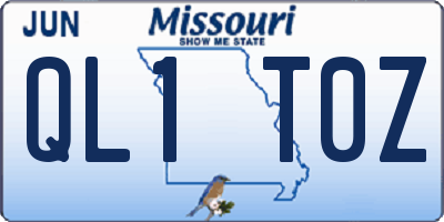MO license plate QL1T0Z
