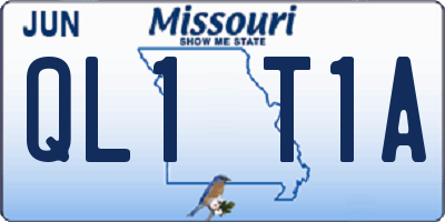 MO license plate QL1T1A