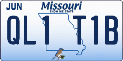 MO license plate QL1T1B