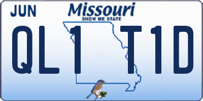 MO license plate QL1T1D