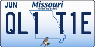 MO license plate QL1T1E