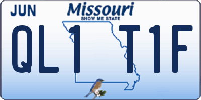 MO license plate QL1T1F