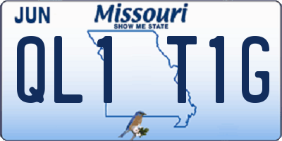 MO license plate QL1T1G
