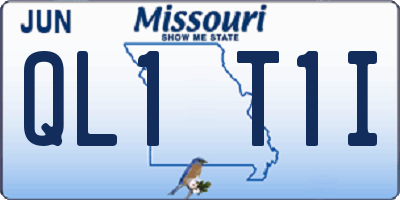 MO license plate QL1T1I