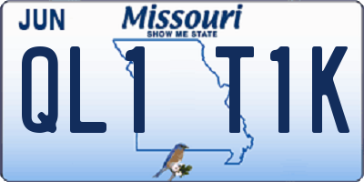 MO license plate QL1T1K