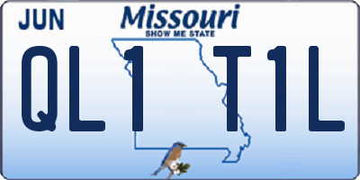 MO license plate QL1T1L