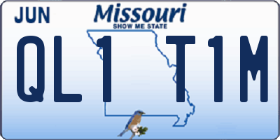 MO license plate QL1T1M