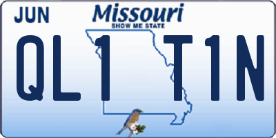 MO license plate QL1T1N