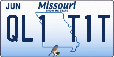 MO license plate QL1T1T
