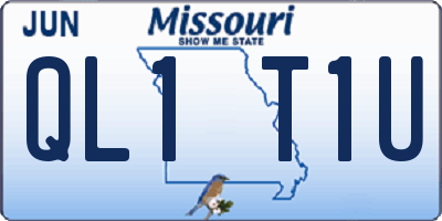 MO license plate QL1T1U