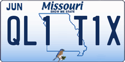 MO license plate QL1T1X