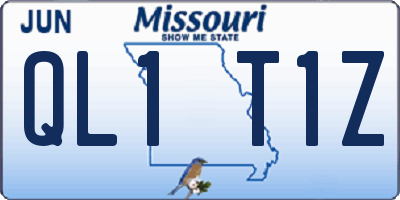 MO license plate QL1T1Z