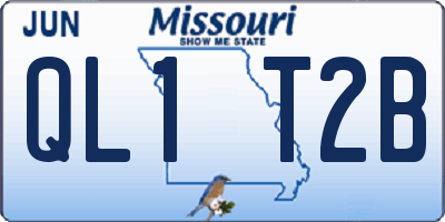 MO license plate QL1T2B
