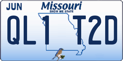 MO license plate QL1T2D
