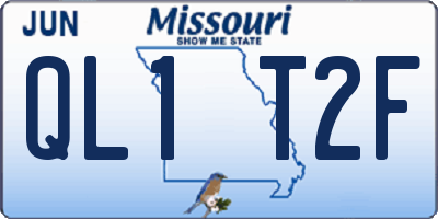 MO license plate QL1T2F