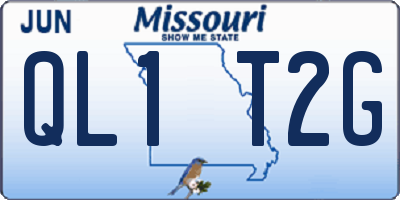 MO license plate QL1T2G