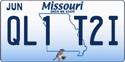 MO license plate QL1T2I