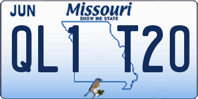MO license plate QL1T2O
