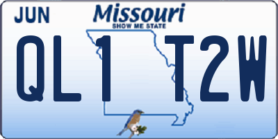 MO license plate QL1T2W