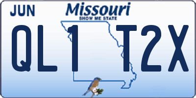 MO license plate QL1T2X