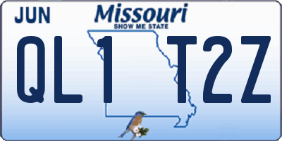 MO license plate QL1T2Z