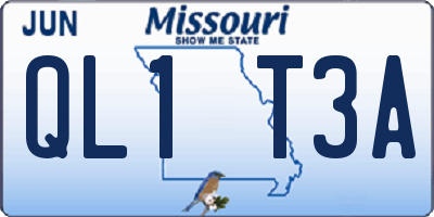 MO license plate QL1T3A