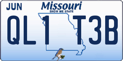 MO license plate QL1T3B